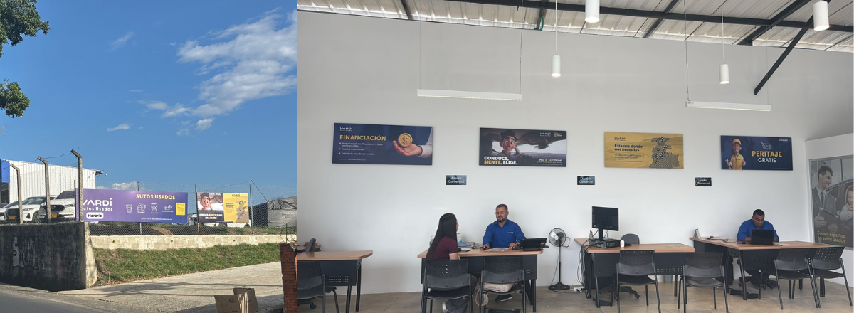 Zona de atención en vitrina Vardí Autos Usados Pereira